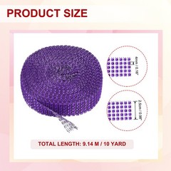 1″x10 Yard Crystal Rhinestones Mesh Ribbon Violet (4mm)