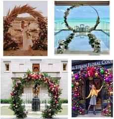 LANGXUN 9ft Large Size Metal Circle Balloon Arch Stand Decoration, Indoor Out…