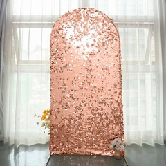 7 ft BLUSH Payette Sequin Fitted Round Top Wedding Arch STAND COVER Party Events
