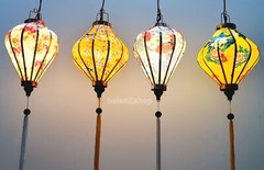 Vietnamese Hoi An Silk Lanterns for Restaurant Decoration – Set 4 pcs lanterns