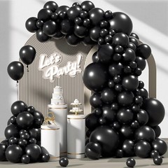 120pcs Black Balloon Arch Kit, 18 12 10 5 inch Black Latex Balloons Different…