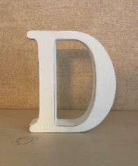 Distressed Wood Letter ‘D’ Decor Wedding Centerpiece White 5.25 in H x 4.5 in W
