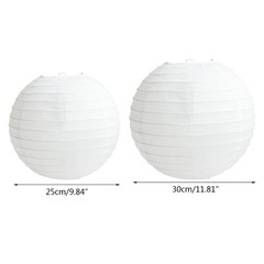 10/12in Ball Round Paper Lantern Hanging Lamp Shade Decoration for Wedding Party