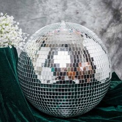 16″ Extra Large Silver Glass Mirror Disco Ball Ornaments Party Decorations