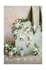 Ling’s moment Artificial Wedding Arch Flowers Kit Pack of 4, 2pcs Hanging Sil…
