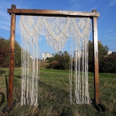 Macrame Arch Bohemian Macrame Wedding Backdrop Decor Home Geometric Fiber Art