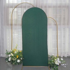 6 ft HUNTER GREENn Matte Fitted Spandex Round Top Arch Backdrop STAND COVER
