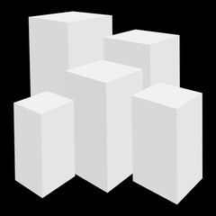 5 Pack Modern Square Cake Pedestal Stands Iron White For Cake Shops Weddings