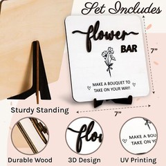 Wooden Flower Bar Sign Bridal Shower Decor – Bloom Bar Sign Wedding Accessori…