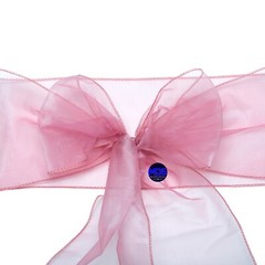 100 Dusty Pink Organza Chair Sashes Bows for Wedding Engagement Party Decoration