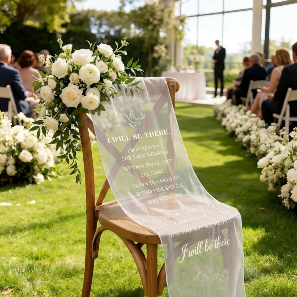 Reserved Wedding Chair Sign Banner Loving Memory Signs for Wedding with Love fro