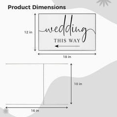 Wedding Direction Signs – 3 Pack Plastic Arrow Signs with H Stakes, Double-Sided