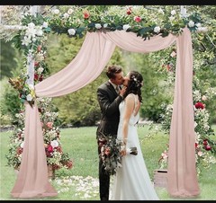 20ft Chiffon Wedding Arch Draping Fabric Curtain Panel Event Photo Backdrop