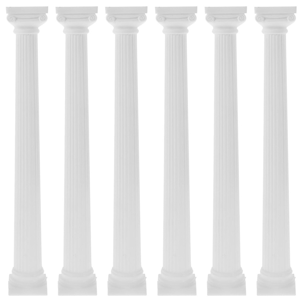 6pcs Mini Roman Column Mini Resin Roman Pillar Statue DIY Pillar Statue for W…