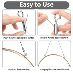 10PCS Adjustable Picture Hanging Wire Kit,4.9FT Heavy Duty Stainless Steel Ro…