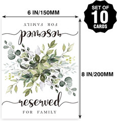 10 Rustic Leaf Reserved Sign – Reserved Table Sign -Table Tent Wedding Sign- Gue