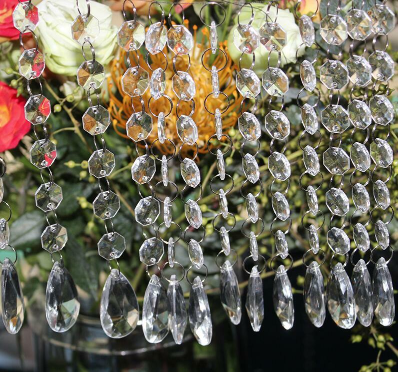 60pcs 17.5cm Teardrop Acrylic Crystal Beads Curtain Chandelier Garland Pendants