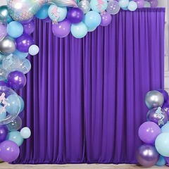 10 feet x 10 feet Polyester Backdrop Drapes 60″W x 120″L (Pack of 2) Purple