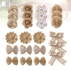 24PCS making burlap flowers flower brooch craft in 1 Set Small flowers for