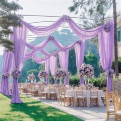 White Wedding Dress Ceiling Drapes Roof Canopy Decor Drap Fabric Chiffon Curtain