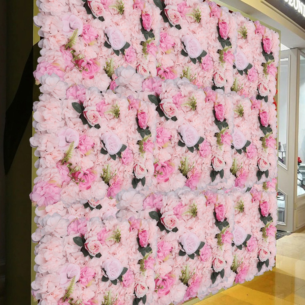 12pcs Artificial Flower Wall Panels Wedding Backdrop 60x40CM (each) Pink