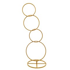 Wedding Round Hoop Backdrop Stand Detachable 4-Tier Gold Metal Flower Arch Frame