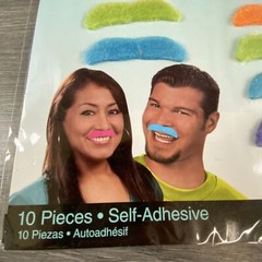 Awesome 80’s Party Pack Assorted Color Mustaches Accessory Fabric 2″