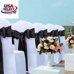 30 Pcs Satin Chair Sashes Ties for Wedding Party Decoration (Black)