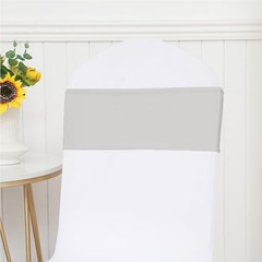 Pack Spandex Chair Sashes Bows Stretch Chair Bands with Buckles 50 Silver Grey