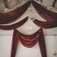 5ft x 32ft BURGUNDY Premium Chiffon Sheer Backdrop CURTAIN PANEL Drape Party