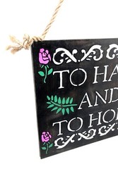 Wedding Day Wood Sign Stained Handmade TO HAVE And TO HOLD 12″Lx14″Wx.5″D NEW