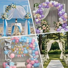 GRAVEE 8.2×8.2 FT Square Metal Wedding Arch Backdrop Stand Party Events Decor