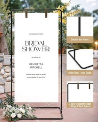 Wedding Welcome Sign Stand Easel Holder for Signs Black with Ground Stakes