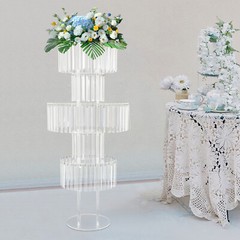 5-Tier Flower Stand for Wedding, Crystal Flower Stand