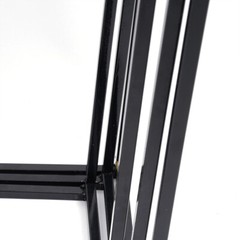 3Pc Black Metal Square Plant Stands Set Tiered Display 20×20×50–26×26×70 cm