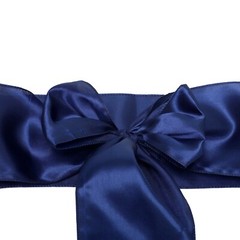 100 Navy Blue Satin Chair Sashes Silky Sateen Chair Bows wedding party décor