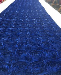 75 ft Rosette Satin Aisle Runner 54″ Wide 3D Fabric 22 Colors Spiral Ribbon Rose