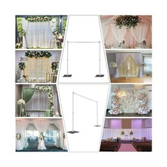 Pipe and Drape Backdrop Stand,8ft x 10ft Backdrop Stand, Adjustable Metal Hea…