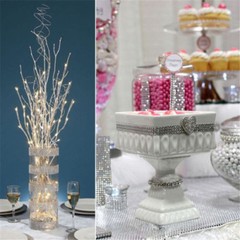 10Yards 8Rows Diamond Mesh Wrap Roll Rhinestone Crystal Ribbons Wedding Decor