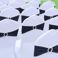 150 Pieces Spandex Stretch Chair Sashes Bows Elastic Chair Cover Bands Ties with