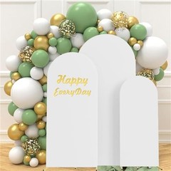 4ft,5ft,6ft Set of 3 Arch Backdrop Cover(No Stand) | Round 4FT-5FT-6FT White