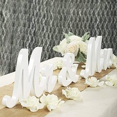 Mr and Mrs Letters Wedding Wooden Sign Party Décor Decoration Table Top Standing