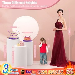 3 Piece Round Cylinder Pedestal Stands For Party Wedding Party Display Decor