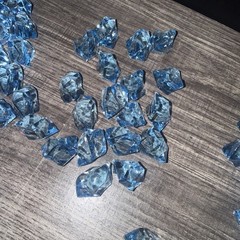 Diamonds Gems Ice Cubes Decor 5bags BLUE Acrylic Fake Crushed Ice Rocks 770pc