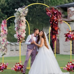 3 X Metal Arch Backdrop Background Stand 7.2/6.6/6 FT for Wedding Birthday Party