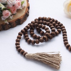 55″ Brown Wood Bead Chain Tassels Hanging Garland Party Events Home Decorations