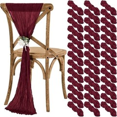50 Pack Cheesecloth Chair Sashes Rustic Wedding Party Decor Washable Durable New