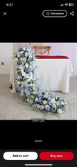 Blue and White Floral Arch Wedding Backdrop Decor Flower Arch 7ft Metal Arch