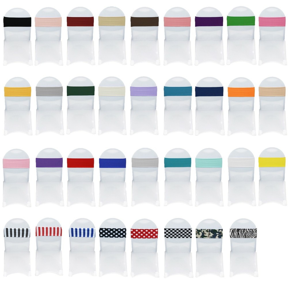 High Quality 4 Way Stretchy Spandex Bands (Pack of 10), Chair Sashes / Bows