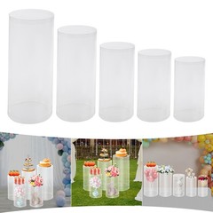 5x Large Cylinder Tables For Parties Pedestal Display Plinth Pillars For Wedding